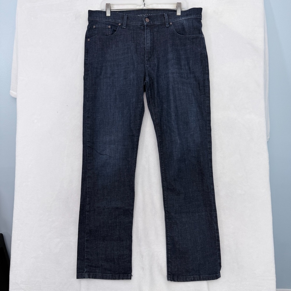 Mott & Bow Jeans Mens 34x32 Blue Straight Leg Stretch Dark Wash